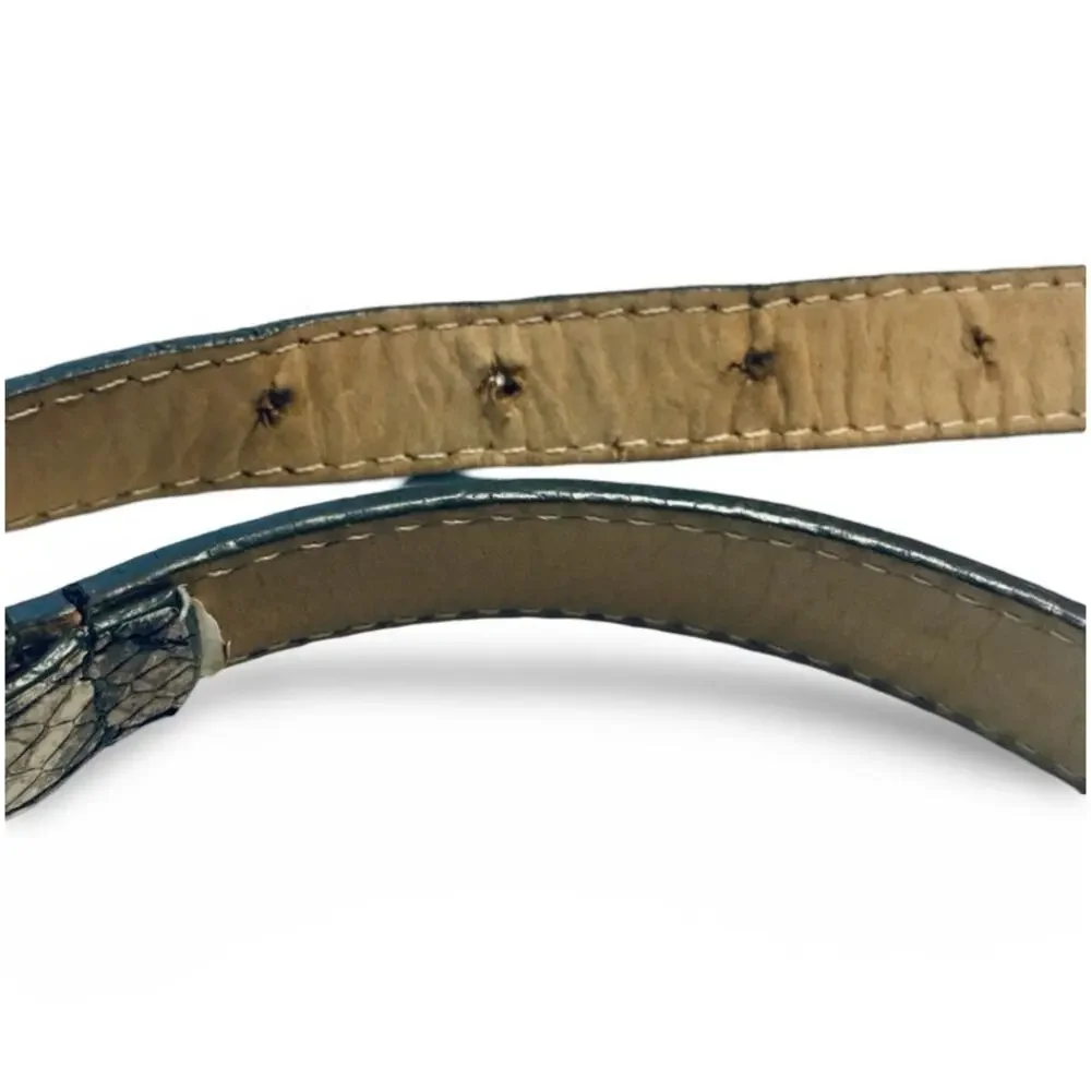 Snake Print Leather Belt